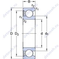 Чертеж подшипника 6324-RS1