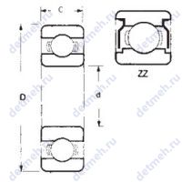 Чертеж подшипника 6404ZZ