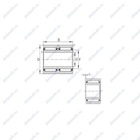 Подшипник NA6908-ZW-XL чертеж