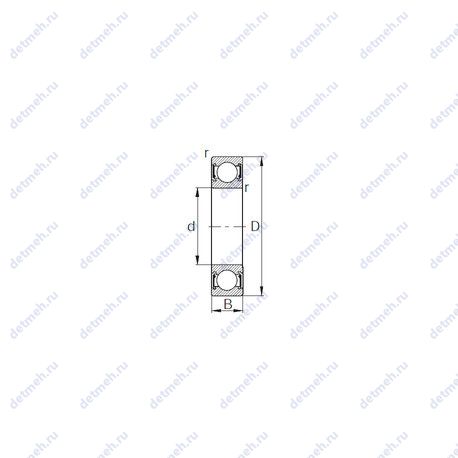 Подшипник 6809-2RZ чертеж