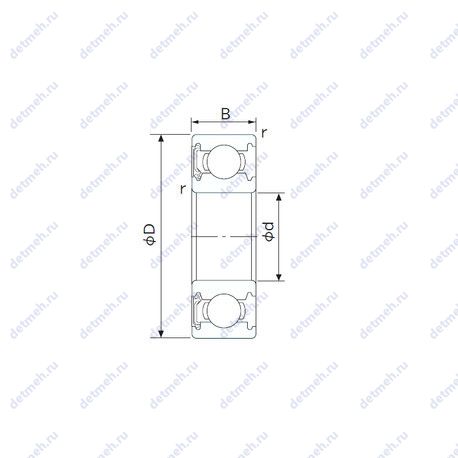 Подшипник 6809NSE чертеж