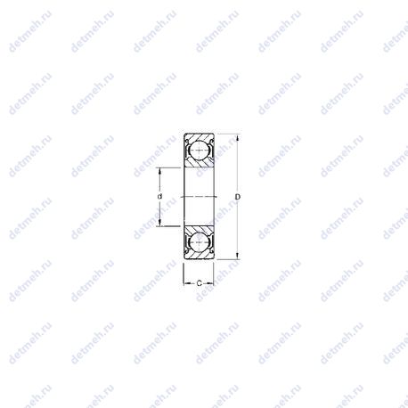 Подшипник 6809ZZ чертеж