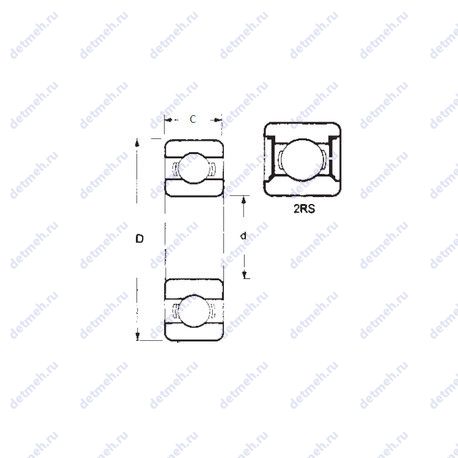 Подшипник 6815-2RS чертеж