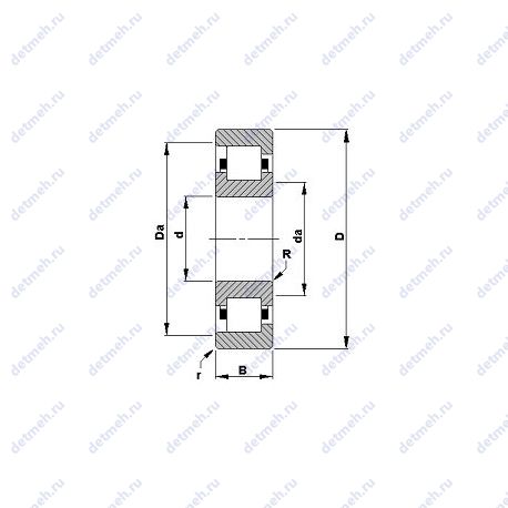 Подшипник 100RF33 чертеж