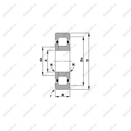 Подшипник 100RIT433 чертеж