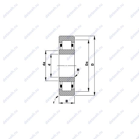 Подшипник 100RIU433 чертеж