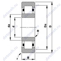 Чертеж подшипника 100RIU433