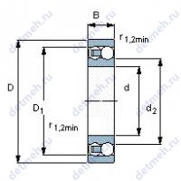 Чертеж подшипника 1208 ETN9/C3