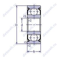 Чертеж подшипника 16002-2Z