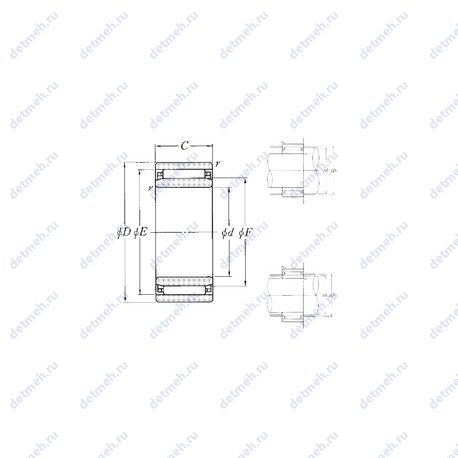 Подшипник NAO-7x20x12 чертеж