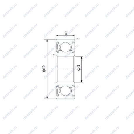 Подшипник 6904NKE чертеж