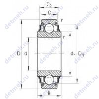 Чертеж подшипника 207 KRR AH03 AN03