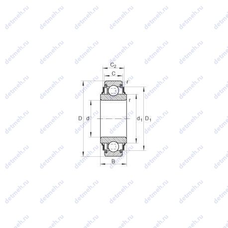Подшипник 208 KRR AH04 FA154 чертеж