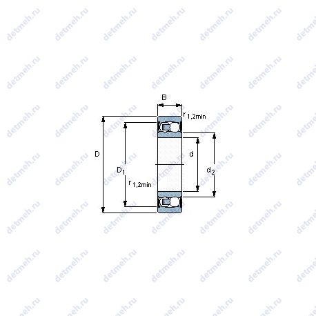 Подшипник 2210 E-2RS1TN9/W64 чертеж