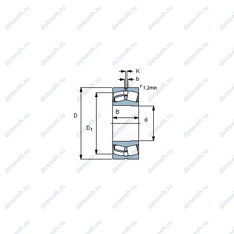 Подшипник 23026-2CS5K/VT143 чертеж