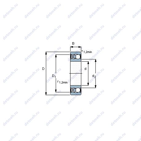 Подшипник 2303 E-2RS1TN9/W64 чертеж