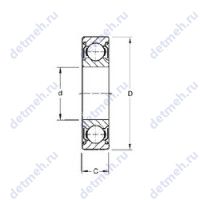 Чертеж подшипника 6910ZZ