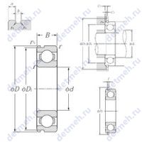 Чертеж подшипника 6911NR
