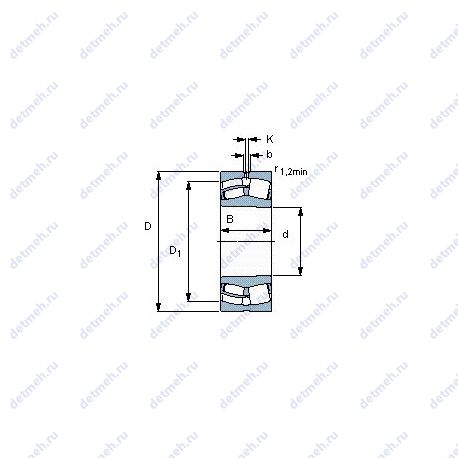 Подшипник 24032-2CS5K30/VT143 чертеж