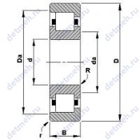 Чертеж подшипника 250RF03
