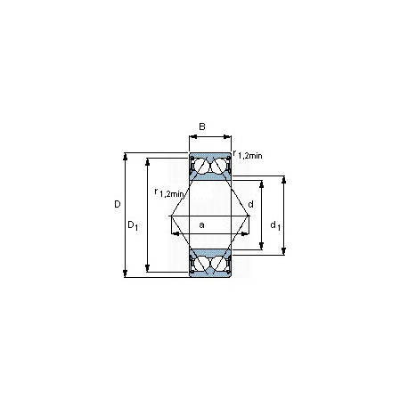 Подшипник 3200 A-2RS1TN9/MT33 чертеж