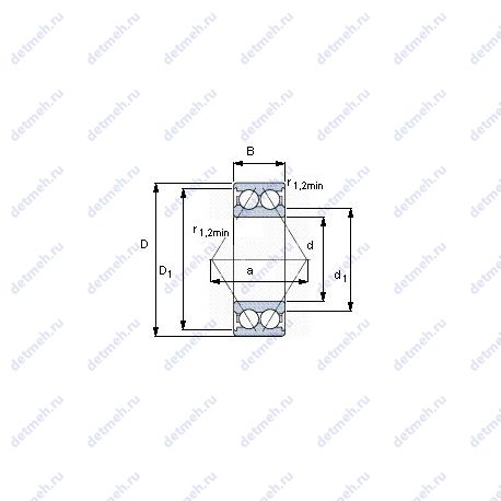 Подшипник 3200 ATN9 чертеж