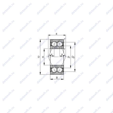 Подшипник 3202-2RS чертеж