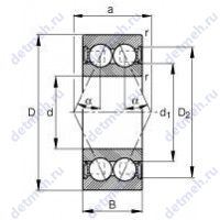 Чертеж подшипника 3205 2RS