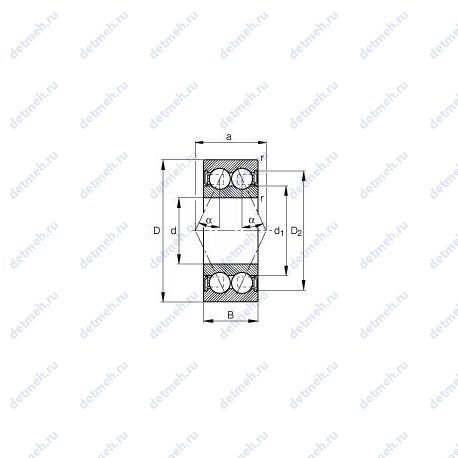 Подшипник 3210-2RS чертеж