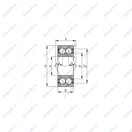 Подшипник 3216-2Z чертеж