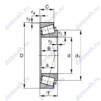 Чертеж подшипника 33012 JRRS