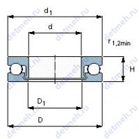 Чертеж подшипника 51202 V/HR11Q1