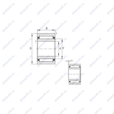 Подшипник NKI5/12-TN-XL чертеж