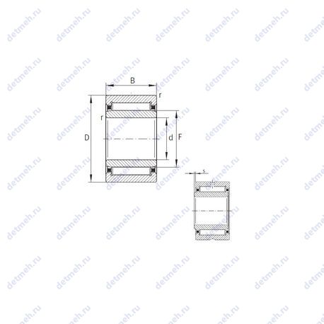 Подшипник NKI7/12-TN-XL чертеж