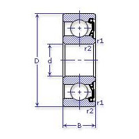 Чертеж подшипника 6013-RS1