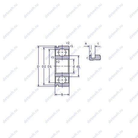 Подшипник 6020 N чертеж