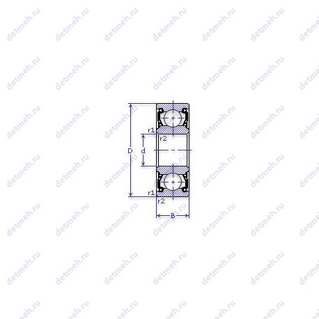 Подшипник 61805-2RS1 чертеж