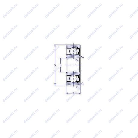 Подшипник 61805 URS чертеж