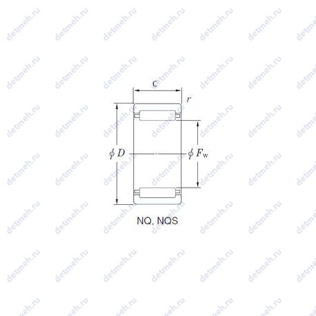 Подшипник NQ14/16D чертеж