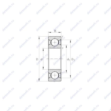 Подшипник 6202DDUCM чертеж