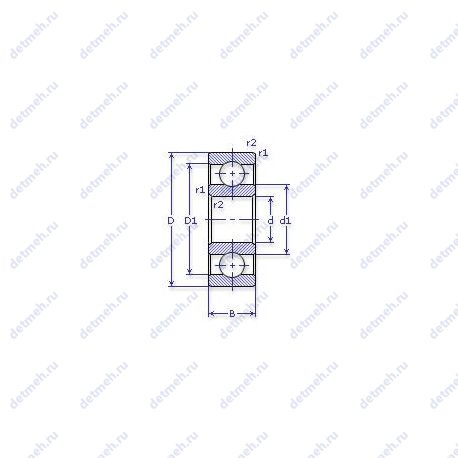 Подшипник 6207 ETN9 чертеж