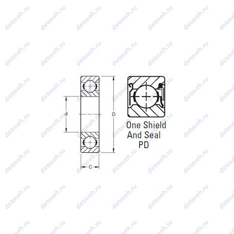 Подшипник 9101PD чертеж