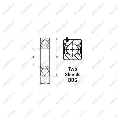 Подшипник 9102KDDG чертеж