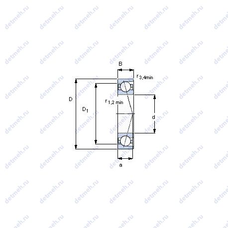 Подшипник 7000 CD/HCP4A чертеж