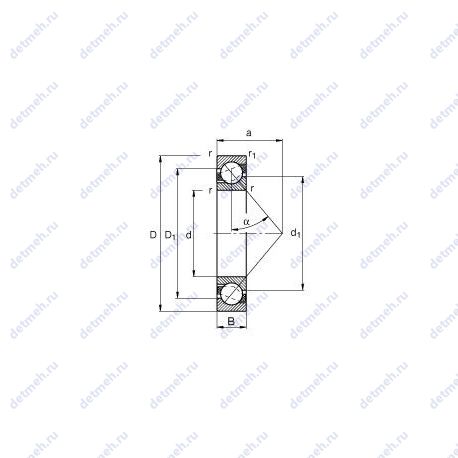 Подшипник 7004 BE 2RS чертеж