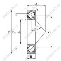 Чертеж подшипника 7018A5TRV1VSULP3