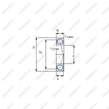 Подшипник 7200 CD/HCP4A чертеж