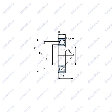 Подшипник 7202 BEP чертеж