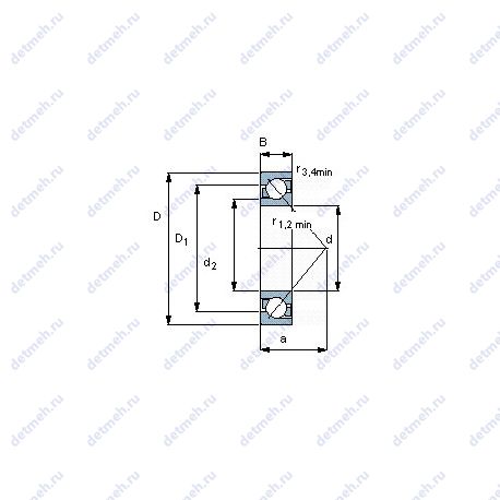 Подшипник 7207 BEP чертеж