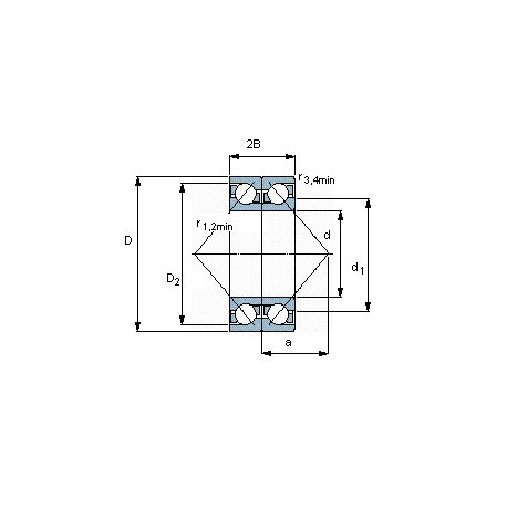 Подшипник 7310 BEGAP чертеж